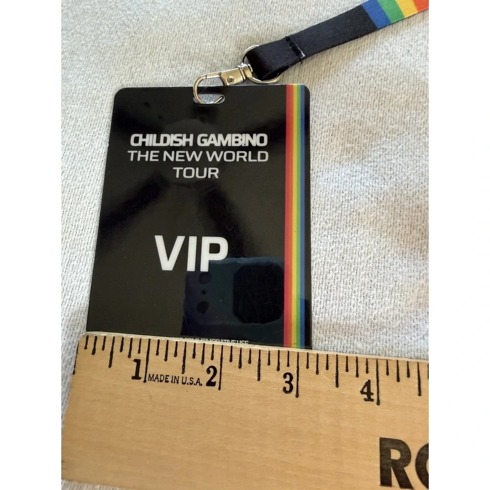 Childish Gambino VIP Lanyard Pass New World Tour w/ Willow Rare Concert Badge